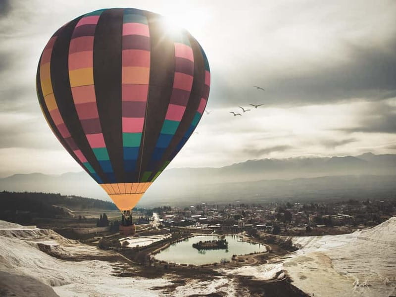 From Kusadası: Pamukkale Day Trip w/Balloon Flight & Lunch - Seeing the white travertines from above