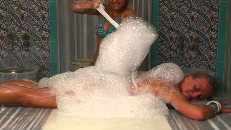 Kusadasi Turkish Bath - The loofah scrub and foam massage
